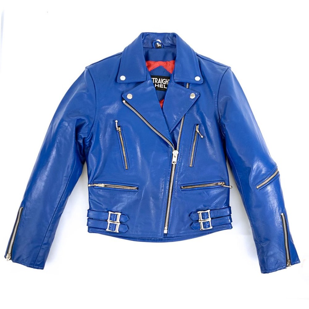 Straight To Hell Defector Leather Jacket -Royal Blue - NWOT